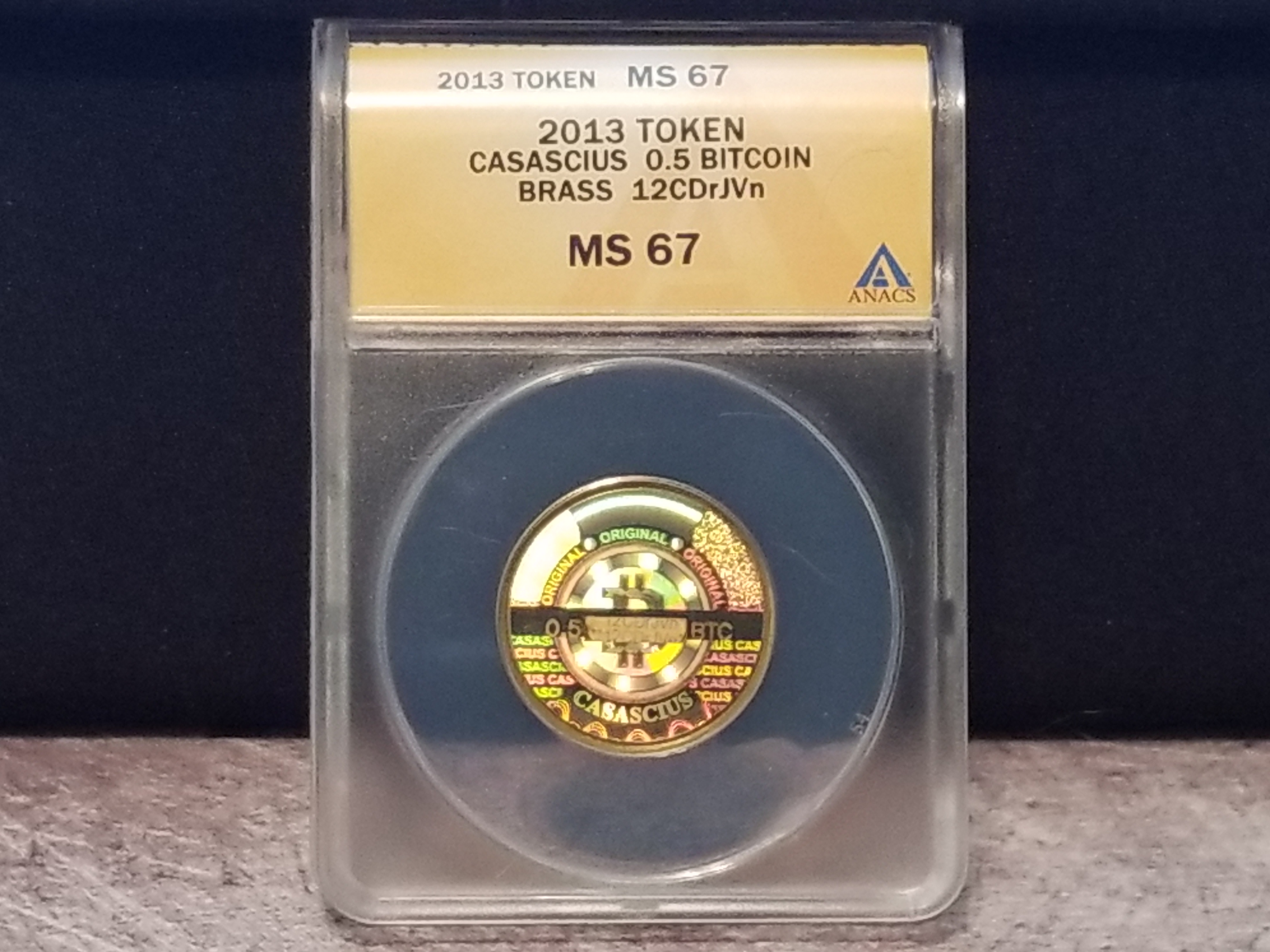 Casascius 2013 0.5 BTC Coin