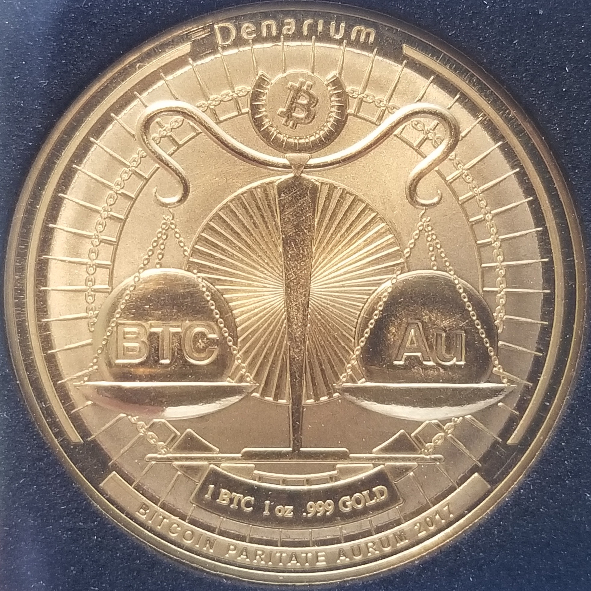 Denarium 1 BTC 1 oz Gold